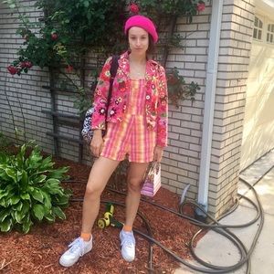 Vintage pink butterfly floral blazer 🌸💐🌷🌺🌻